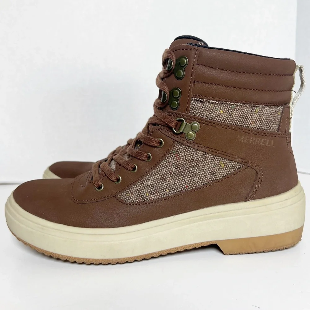 •MERRELL• Holly 2 Lace Up Waterproof Boot in Oak Brown Size 9 Gore-Tex‎ Winter